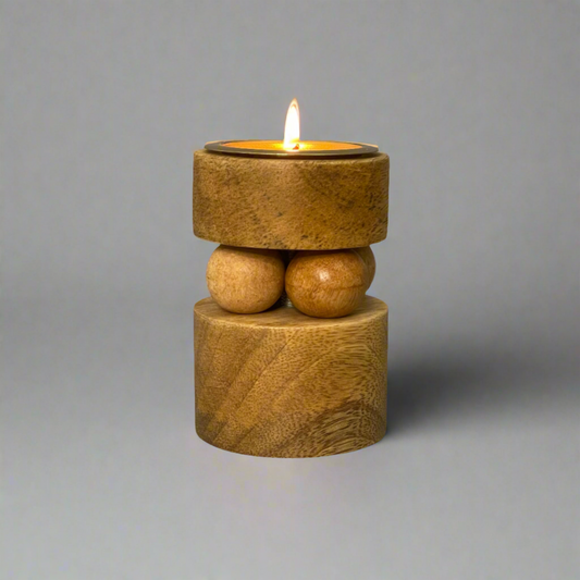 Abacus Candle Holder | Wood