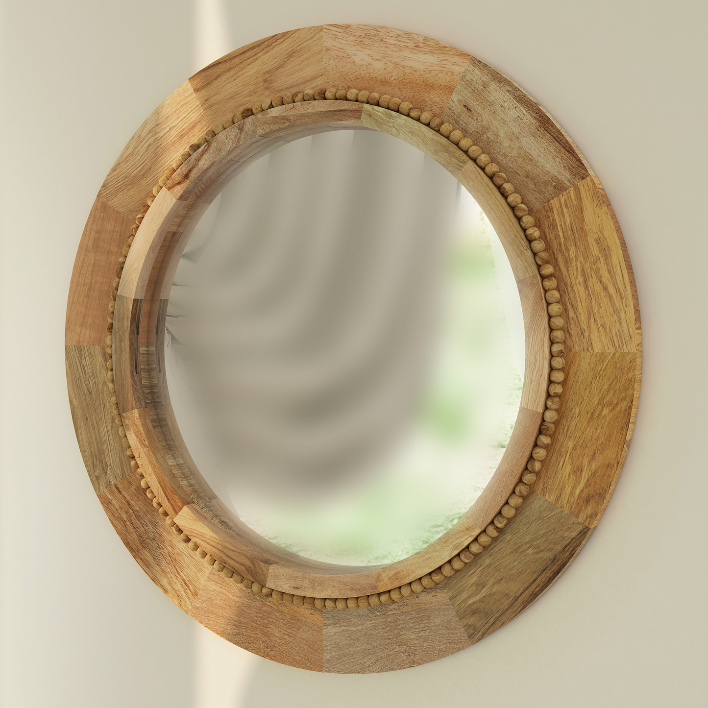 Abacus Round Mirror Natural