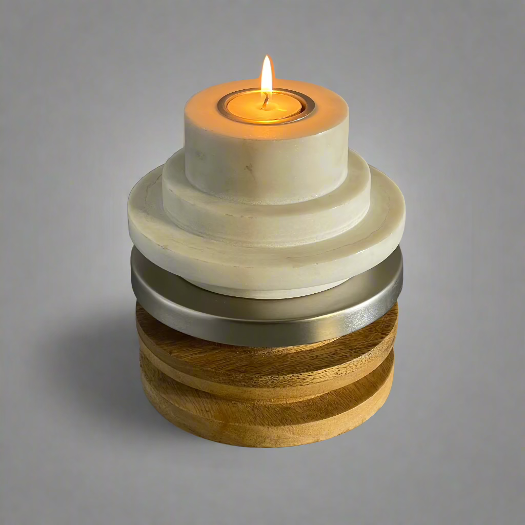 Lathed Trio Candle Holder