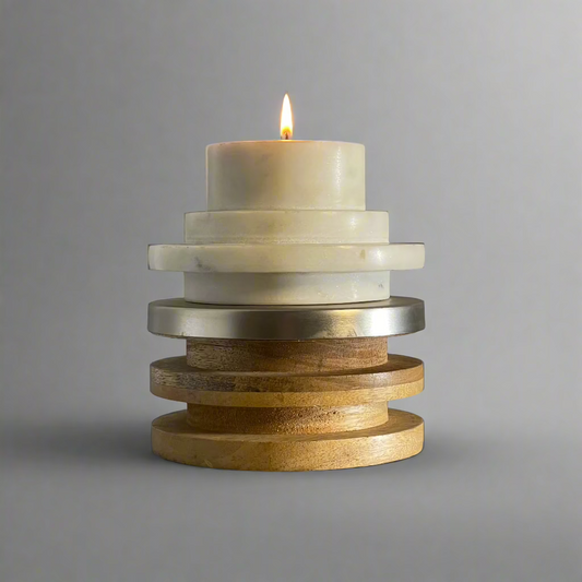 Lathed Trio Candle Holder