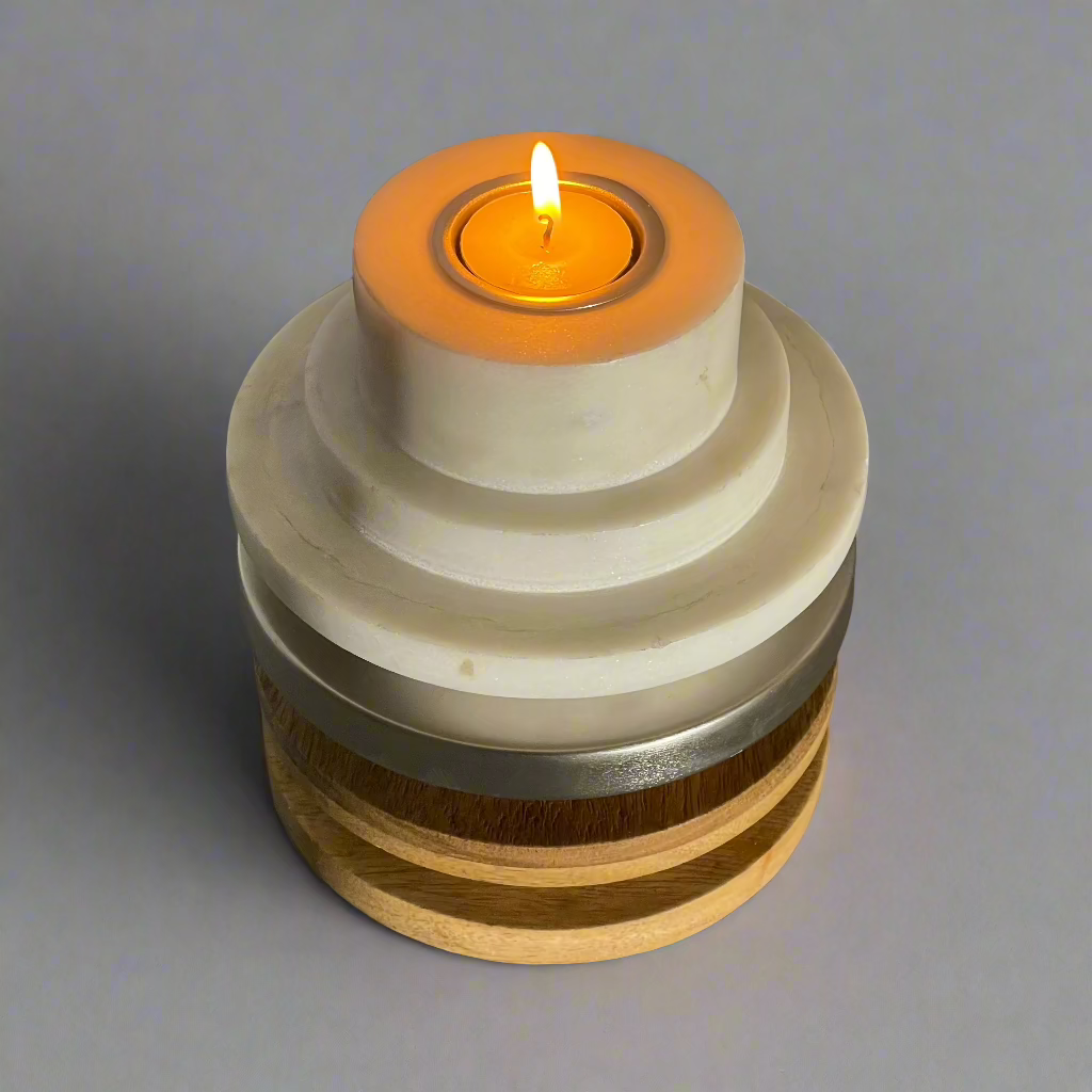 Lathed Trio Candle Holder