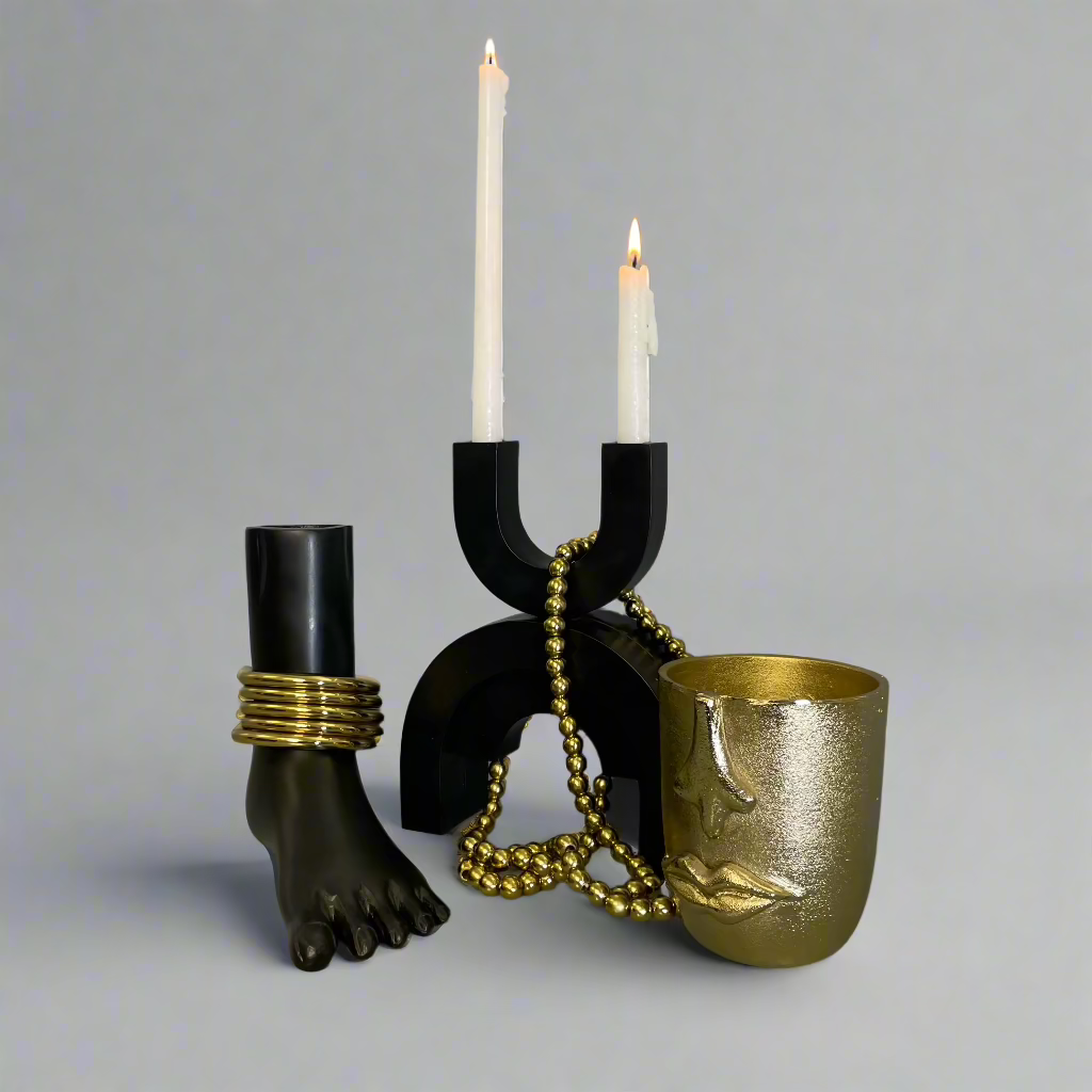 River Candle Holder | Black